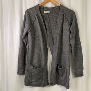 Gray cardigan. Super cute. Open back